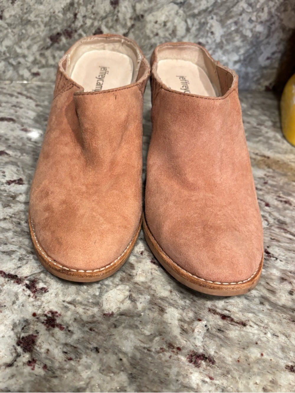 Jeffrey Campbell Suede Rosale Mule in blush